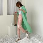 Colored Knit Long Cardigan