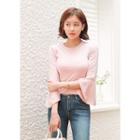 Ruffle-cuff T-shirt