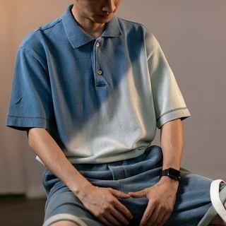 Color-block Short-sleeve Polo Top