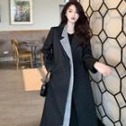 Mock Two Piece Plaid Coat As Shown In Figure - One Size