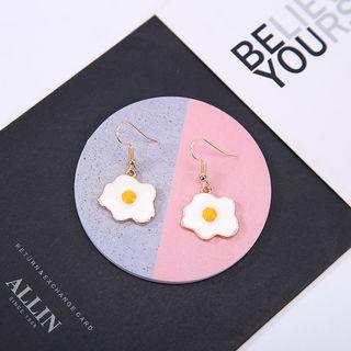 Alloy Egg Dangle Earring 1 Pair - 0036 - Fried Egg - One Size