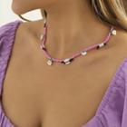 Floral Bead Necklace Silver - One Size