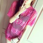 Lace Short-sleeve Cover-up Tunic