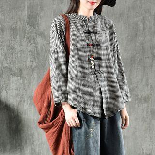 Plaid Long Sleeve Shirt As Shown In Figure - One Size