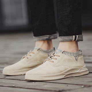 Velvet Lace Up Platform Shoes