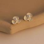 Heart Flower Earring 1 Pair - White - One Size