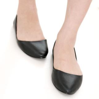 Faux Leather Pointed-toe Flats