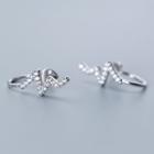 925 Sterling Silver Rhinestone Earring 1 Pair - S925 Sterling Silver - Clip On Earring - One Size