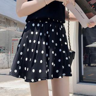 Polka Dot High-waist A-line Skort