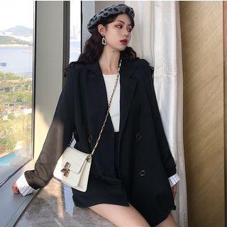 Double-breasted Blazer / A-line Mini Skirt