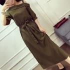 Tie-waist Midi Dress