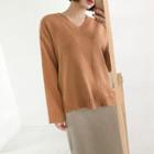 V-neck Loose-fit Sweater In 8 Colors