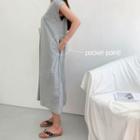 Cap-sleeve Pocket-detail Midi Dress