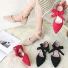 Ankle-strap Block-heel Pointed Sandals