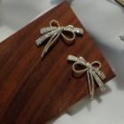 Rhinestone Bow Ear Stud / Clip-on Earring