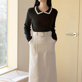 Braided-trim Knit Polo Shirt