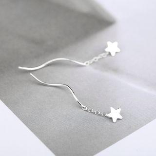 Star Ear Jacket 1 Pair - 925 Silver - One Size