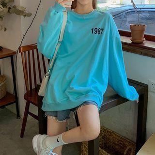 1987 Printed Round-neck Oversize Sweatshirt
