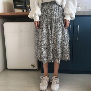 Floral Printed A-line Skirt Almond - One Size