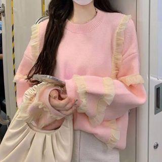Ruffle Sweater Pink - One Size