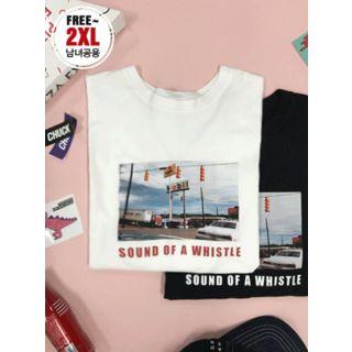 Couple Lettering Printed T-shirt