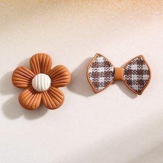 Asymmetrical Stud Earring Silver Earring - Tangerine - One Size