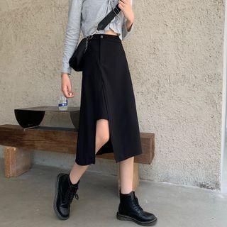 Slit Asymmetrical A-line Skirt