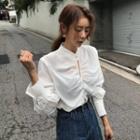 Open Front Ruched Blouse