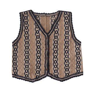 Patterned Button-up Vest