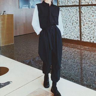 Long-sleeve Mock Two-piece Jumpsuit
