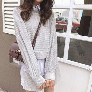 Set: Mock-two Loose-fit Top + Skirt