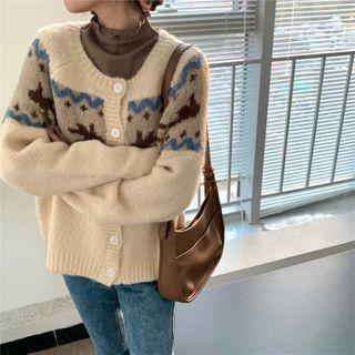 Long-sleeve Jacquard Cardigan