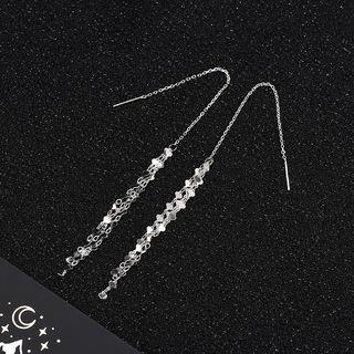 925 Sterling Silver Fringed Earring Es864 - One Size