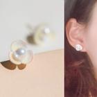 Flower Faux Pearl Stud Earring 1 Pair - Earrings - Faux Pearl Lily - One Size