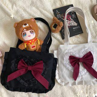 Frill Trim Bow Tote Bag