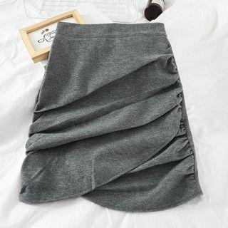 Crinkled Mini Fitted Skirt