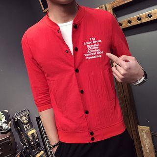 Lettering 3/4 Sleeve Jacket