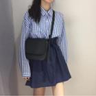 Check Long-sleeve Shirt / Plain Short-sleeve T-shirt / Plain Skirt