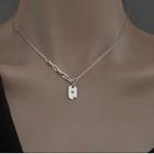 Tag Pendant Sterling Silver Necklace Silver - One Size