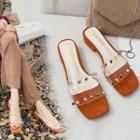 Studded Transparent Low Heel Slide Sandals