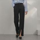 Slit-hem Loose-fit Dress Pants