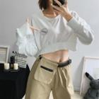 Reflective Crop Pullover