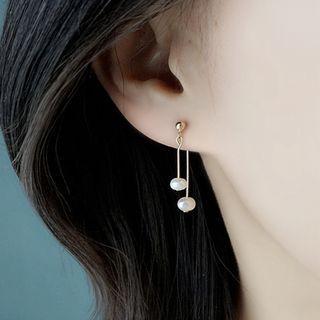 Faux Pearl Sterling Silver Dangle Earring 1 Pair - Silver - One Size