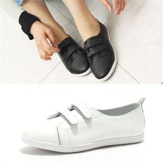 Genuine Leather Self-fastener Sneakers