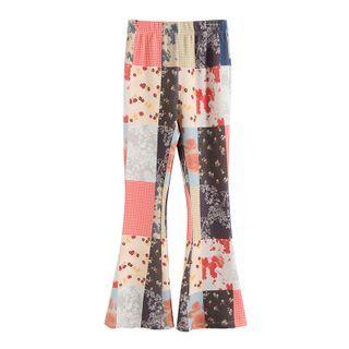 Boot-cut Print Pants