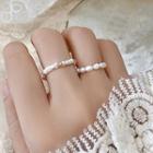 Freshwater Pearl Ring White & Gold - One Size