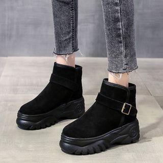 Buckle Platform Short Snow Boots