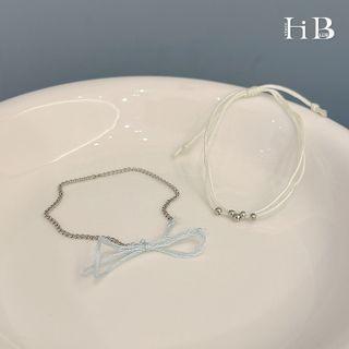 Set Of 4 : String Bracelet (assorted Designs) Set Of 4 - String Bracelet - Blue - One Size
