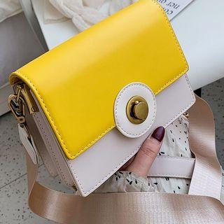 Two Tone Flap Chain Strap Cross Bag