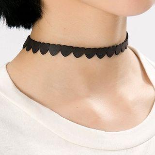 Faux Leather Heart Choker / Bracelet